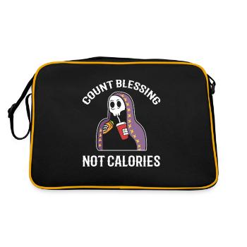 Count Blessing Not Calories Ernährungsberater - Retro Tasche - Schwarz/Gold - Hinten