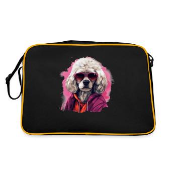 L’élégance urbaine : l’ d’un caniche | Amoureux des chiens - Sac Retro - noir/or - Dos