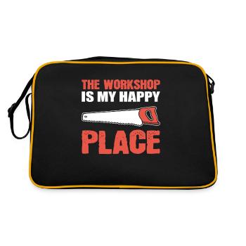 Holzarbeiter Vater Tischler - Retro Tasche - Schwarz/Gold - Hinten