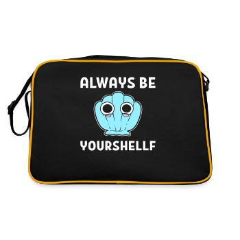 Sea Shell Pun Muschelsammler - Retro Tasche - Schwarz/Gold - Hinten