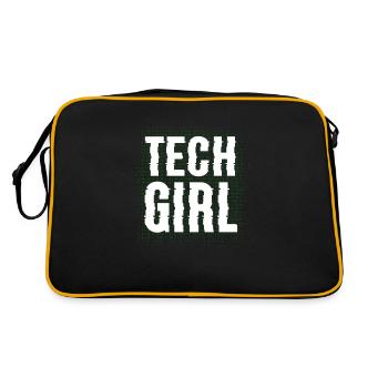 Tech Girl Programmiererin - Retro Tasche - Schwarz/Gold - Hinten