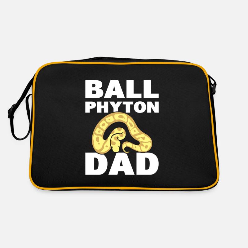 Ball Python Dad Serpentologe - Retro Tasche - Schwarz/Gold