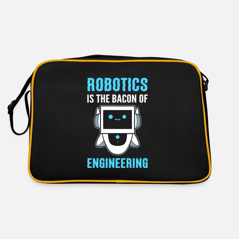 Lustige Robotik Roboterprogrammierer - Retro Tasche - Schwarz/Gold