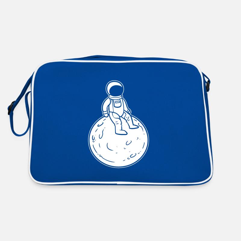 Astronaut sitzt Retro Tasche