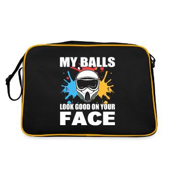 My Balls Look Good On Your Face Wettkampf - Retro Tasche - Schwarz/Gold - Hinten