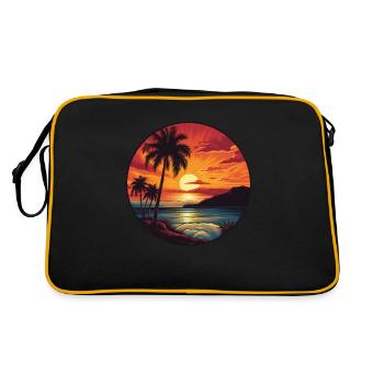 Sunset behind the Ocean - Retro Bag - black/gold - Back