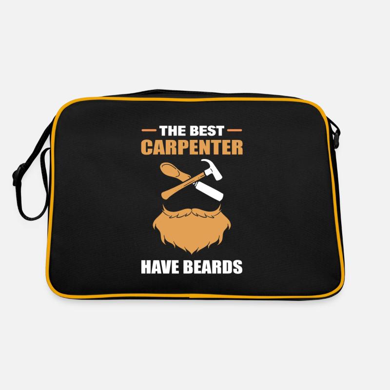 Lustiger bärtiger Schreiner Holzarbeiter Retro Tasche