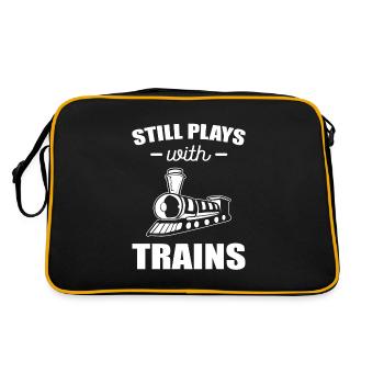 Still Plays With Trains Zugführer - Retro Tasche - Schwarz/Gold - Hinten