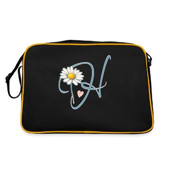 Letter H Daisy Heart - Retro Bag - black/gold - Back