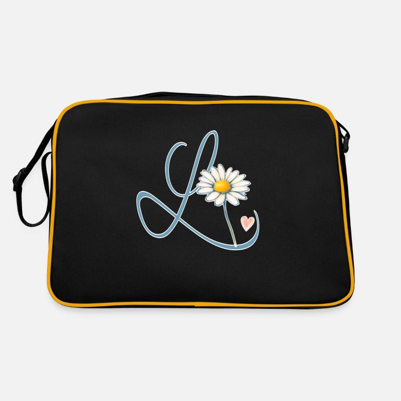 Letter L Daisy Heart Retro Bag