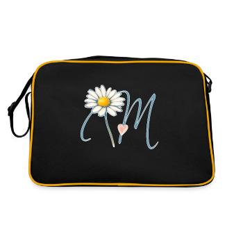 Lettre M Cœur de Marguerite - Sac Retro - noir/or - Dos