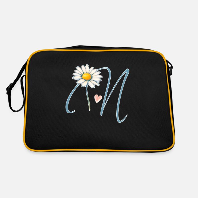 Letter N Daisy Heart Retro Bag