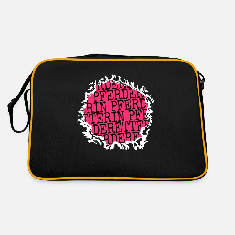 freunde dobermann brauner geburtstag cool - Retro Tasche - Schwarz/Gold