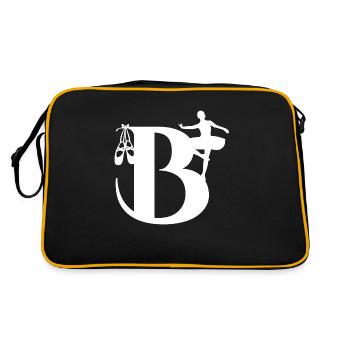 Ballerina Buchstabe B - Retro Tasche - Schwarz/Gold - Hinten