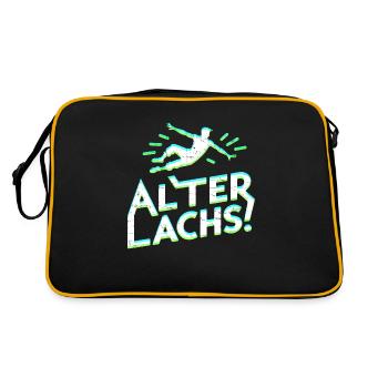 Alter Lachs ! - Retro Tasche - Schwarz/Gold - Hinten