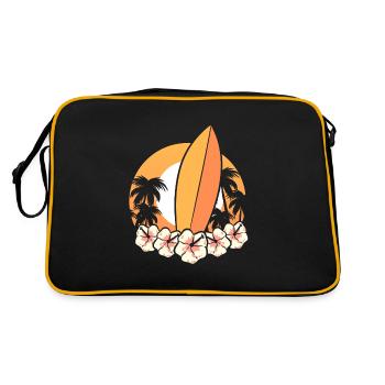 Surfbrett Surfer - Retro Tasche - Schwarz/Gold - Hinten