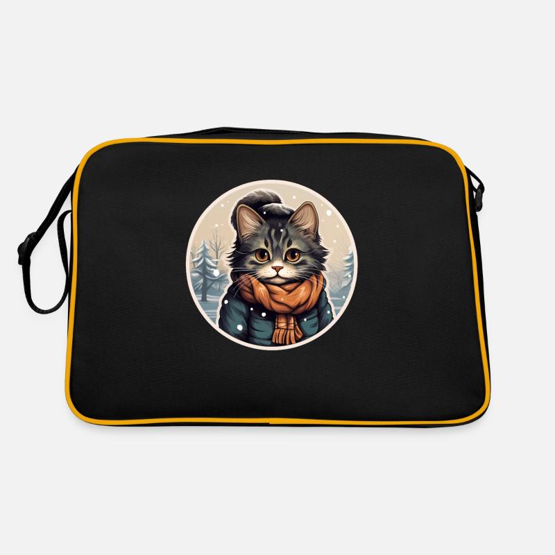 Chat avec veste et écharpe Sac Retro