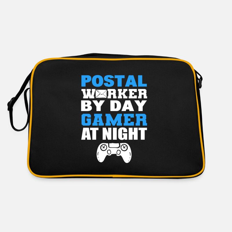 Postal Worker By Day Gamer At Night Postarbeiter Retro Tasche