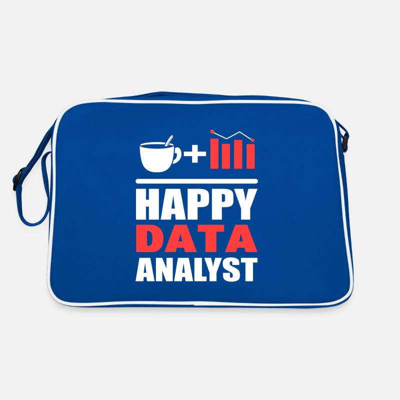Glücklicher Datenanalyst Systemanalytiker Retro Tasche