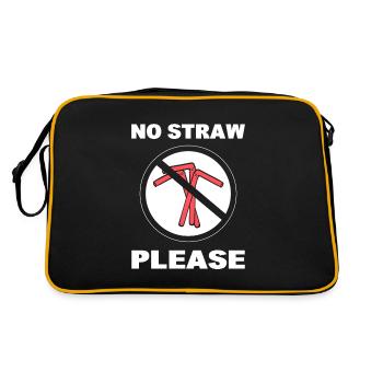No Straw Please Anwalt des Klimawandels - Retro Tasche - Schwarz/Gold - Hinten