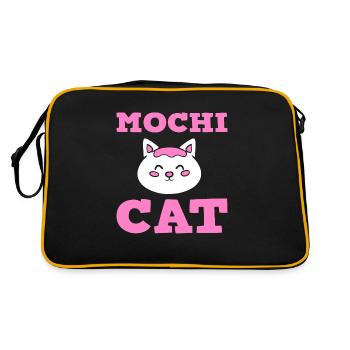 Mochi Cat Katzenliebhaber - Retro Tasche - Schwarz/Gold - Hinten