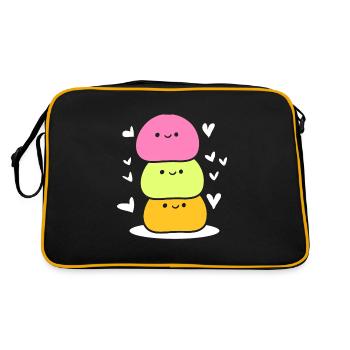 Süßes Mochi Japanischer Koch - Retro Tasche - Schwarz/Gold - Hinten
