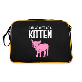 Schweinliebhaber Veganer Aktivist - Retro Tasche - Schwarz/Gold - Hinten