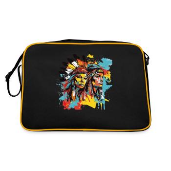 Design amérindien femme amérindienne - Sac Retro - noir/or - Dos