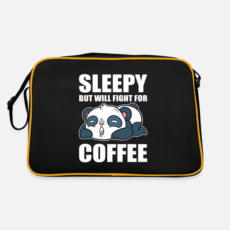 Panda Kaffeeliebhaber Kaffeetrinker Retro Tasche