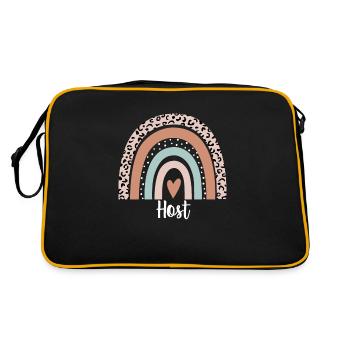 Host Rainbow Leopard Funny Host Appreciation - Retro Bag - black/gold - Back