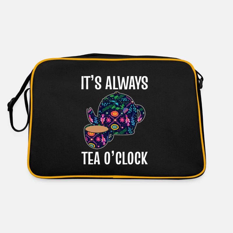 It's Always Tea Oclock Tee Barista - Retro Tasche - Schwarz/Gold