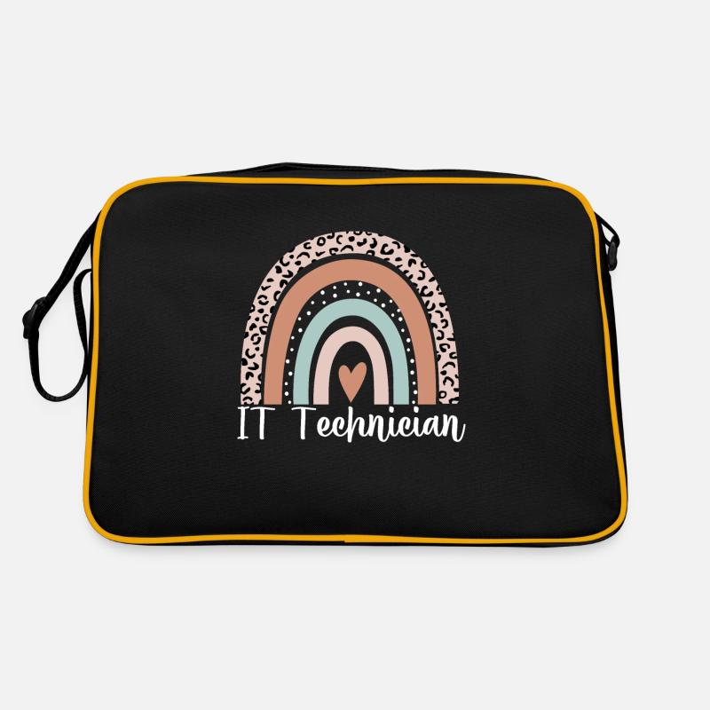 Technicien informatique Rainbow Leopard Drôle Technicien informatique Sac Retro