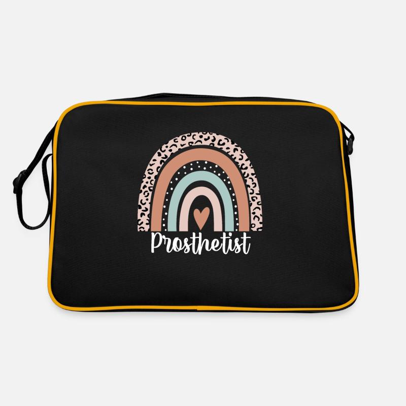 Orthopädietechniker Regenbogenleopard Lustiger Orthopädietechniker - Retro Tasche - Schwarz/Gold