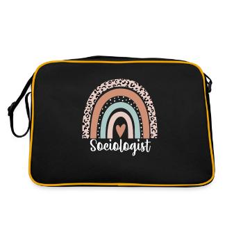 Sociologist Rainbow Leopard Funny Sociologist - Retro Bag - black/gold - Back