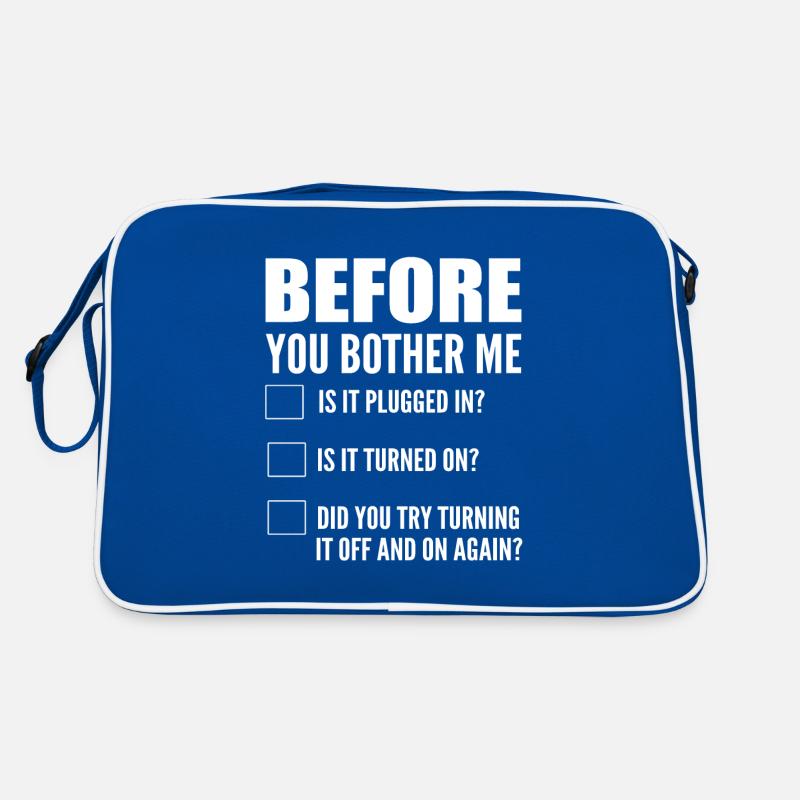 Before You Bother Me Computerprogrammierer Retro Tasche