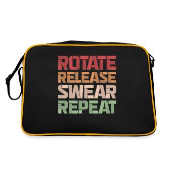 Rotate Release Swear Repeat Cheerleading Baton - Retro Tasche - Schwarz/Gold - Hinten