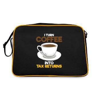 I Turn Coffee Into Tax Returns Wirtschaftsprüfer - Retro Tasche - Schwarz/Gold - Hinten