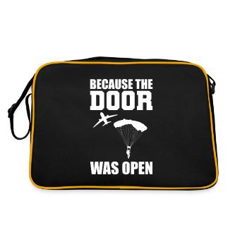 Because The Door Was Open Fallschirmspringer - Retro Tasche - Schwarz/Gold - Hinten
