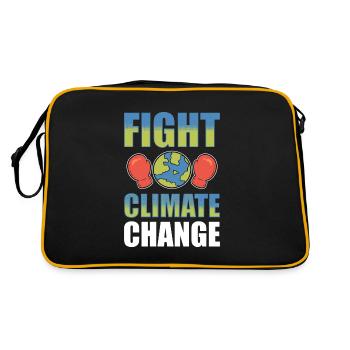 Fight Climate Change Umweltschützer - Retro Tasche - Schwarz/Gold - Hinten
