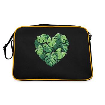 Monstera Heart Leaf Plants Garden Variegata Leaf - Retro Bag - black/gold - Back