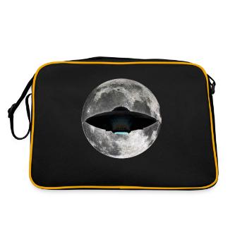 UFO Moon - Retro Tasche - Schwarz/Gold - Hinten