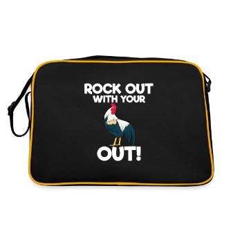 Rock Out With Your Out Geflügel - Retro Tasche - Schwarz/Gold - Hinten