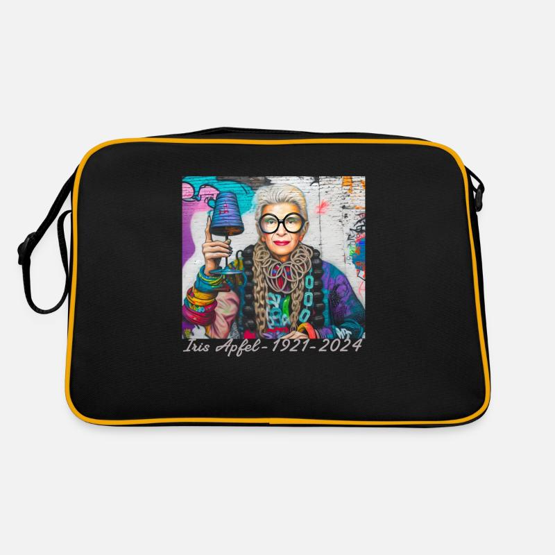 Illustration, bunt, Graffiti, Iris Apfel Retro Tasche