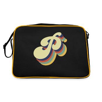 Retro-Buchstabe P - Retro Tasche - Schwarz/Gold - Hinten