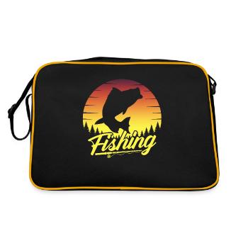 poisson, poisson, pêche, lac, mer, pêche, faune, exotique - Sac Retro - noir/or - Dos