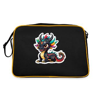 Adorable dragon chinois - Sac Retro - noir/or - Dos