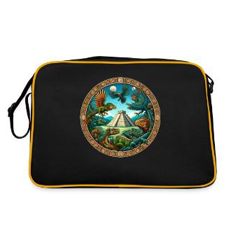 Die Legende von Tikal - Retro Tasche - Schwarz/Gold - Hinten