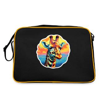 Giraffe Head Psychedelic - Retro Bag - black/gold - Back