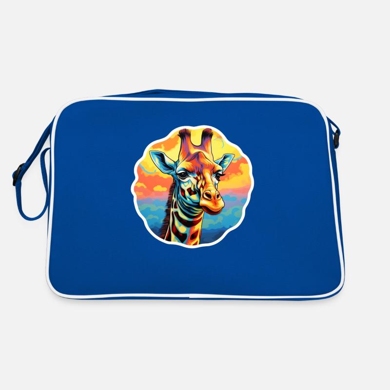 Giraffenkopf psychedelisch Retro Tasche