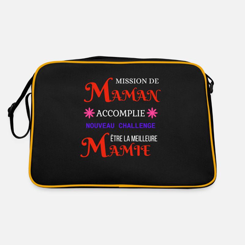 Oma kündigt Schwangerschaft an Retro Tasche